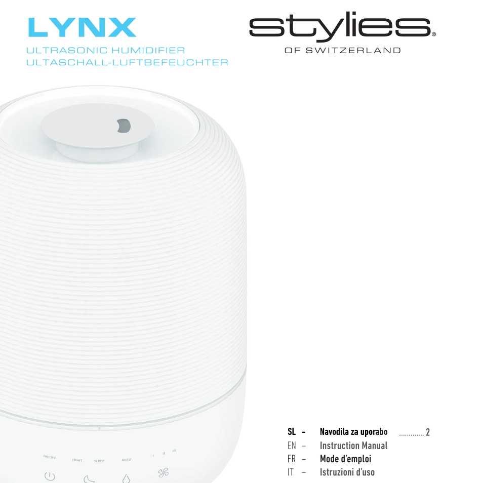 LYNX – Ultrazvočni vlažilec zraka navodila