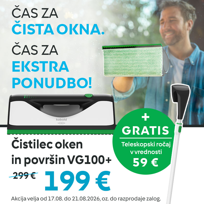 Čistilec oken in površin VG100+ GRATIS: Teleskopski ročaj za čistilec oken in površin VG100+