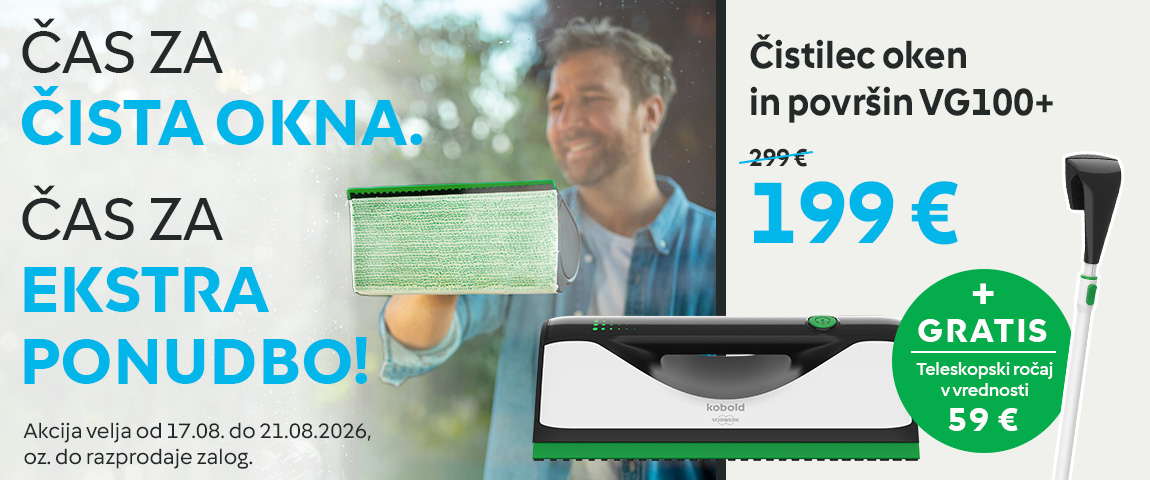 Čistilec oken in površin VG100+ GRATIS: Teleskopski ročaj za čistilec oken in površin VG100+