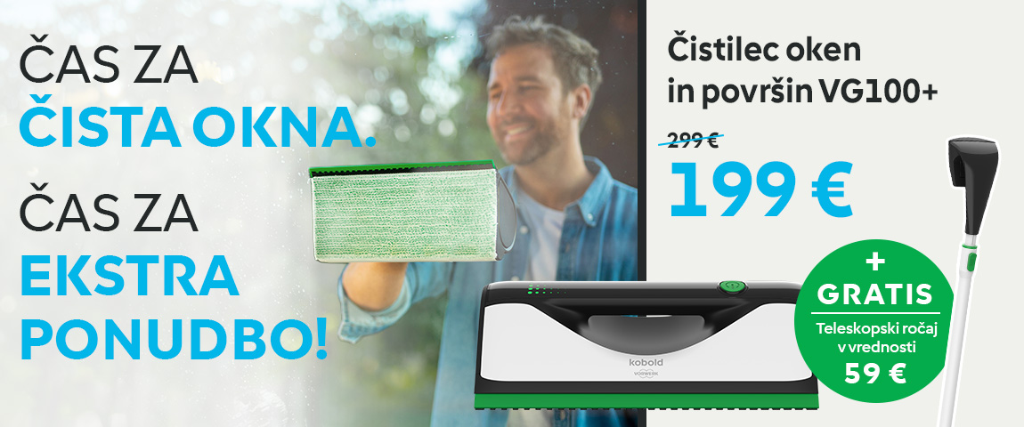 Čistilec oken in površin VG100+ GRATIS: Teleskopski ročaj za čistilec oken in površin VG100+